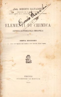 Elementi di Chimica (generale inorganica-organica), Dott. Roberto Salvadori